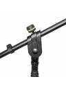 Gravity Microphone Stand w/ Tripod Base & 2-Point Telescoping Boom - Black