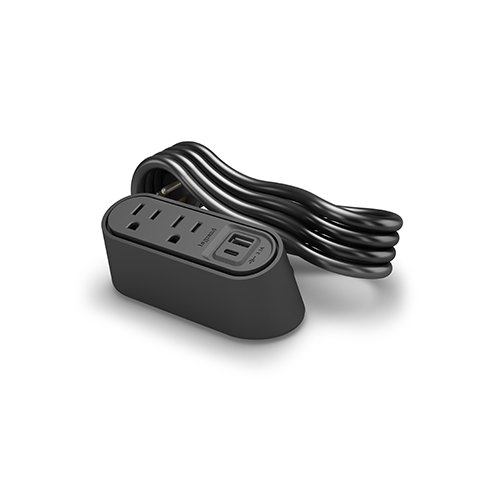 Wiremold WSPC220BK Slim Desktop Power w/ 2 UGround + 2 USB/USB-C - Black