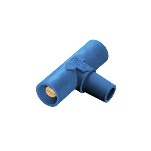 Hubbell HBLPTBL Camlock T Splitter ( Female / Male / Male ) - Blue