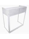 ProX VISTA DJ Booth Facade Table Station w/ Scrim Kit and Travel Bag - White