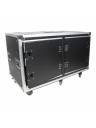 ProX 12U 24in Dual Vertical Rack Shock Mount Case w/ Sliding Slam Doors, Wheels