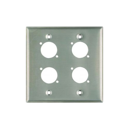 AVShop.ca Double Gang 4 x D Neutrik Punch Wall Plate