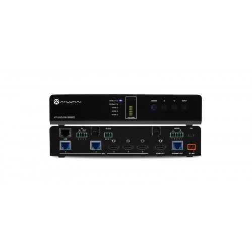 Atlona 4K/UHD Five-Input HDMI/HDBaseT Switcher with Mirrored HDMI/HDBaseT Output