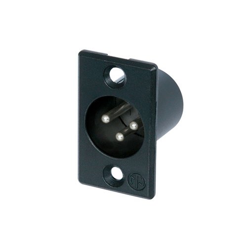Neutrik NC3MP-BAG 3 Pin Male XLR P-Type Mount (Black/Silver)