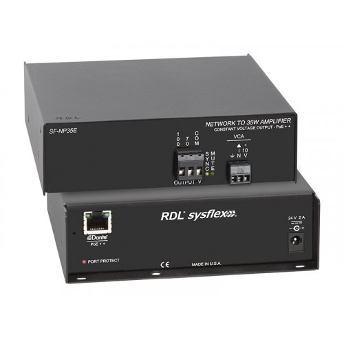 RDL SF-NP35E PoE++ Dante to 35W Mono Audio Amplifier - 70V