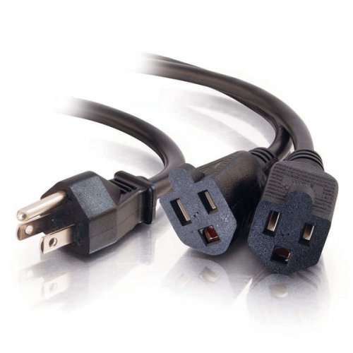 C2G Power Splitter Cable 16AWG 1x2 - 14in