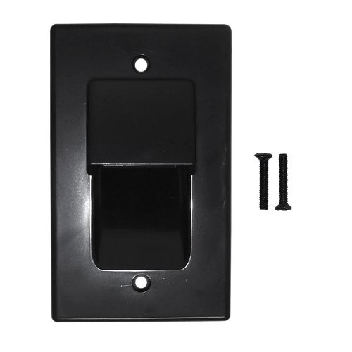 AVShop Cable Scoop Pass-through Wall Plate - Single Gang - Black