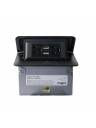 Wiremold Cord Ended deQuorum Single Flip-Up Unit w/USB - Black