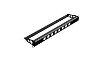 AVShop D-Type Punched Rack Panel - 1U / 8 Holes w/ Cable Support