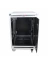 ProX 16U 20in Vertical Rack Shock Mount Case w/ Sliding Slam Doors, Wheels