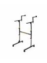 RocknRoller Compact 2-Tier Travel Keyboard Stand w/Shelf Bundle