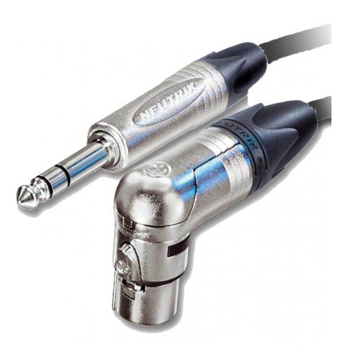 BRTB Xcalibur Right Angle XLR Female to 1/4in TRS Male - 6in