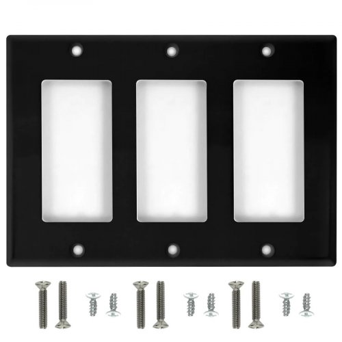 AVShop Decora Triple Gang Wall Plate - Black