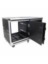 ProX 12U 24in Dual Vertical Rack Shock Mount Case w/ Sliding Slam Doors, Wheels