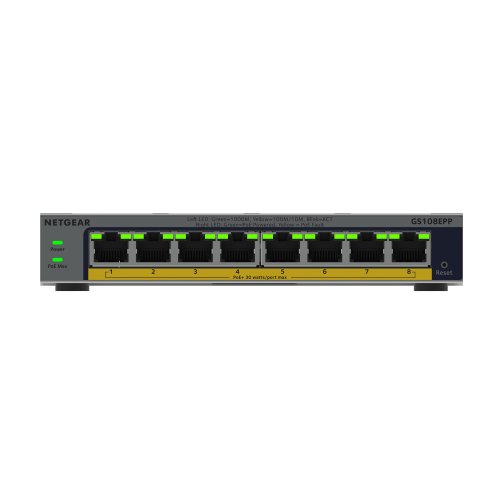 Netgear GS108EPP 8-Port Gigabit Ethernet Easy Smart PoE+ Switch