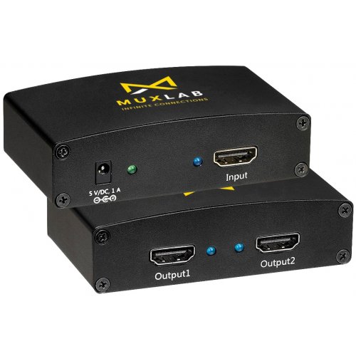 Muxlab 1x2 HDMI UHD 4K Splitter (HDCP 1.3)