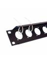 Adam Hall 1U 12-Port D-Type Rack Panel with Tie Bar