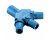 Hubbell HBLM3FBK Cam Lock 3 Way Splitter 16 Series 400A - Blue