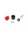 Cable Techniques Low-Profile Right Angle 1/4in TRS w/Large Cap - Red
