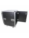 ProX 12U 24in Vertical Rack Shock Mount Case w/ Sliding Slam Doors, Wheels