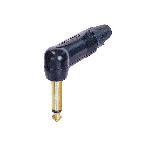 Neutrik NP2RX-B 1/4\" TS Right Angle Phone Plug (Black/Gold)