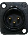Neutrik NC3MD-S-1-B 3-Pin XLR Male D-Mount Screw Term (Black/Gold)