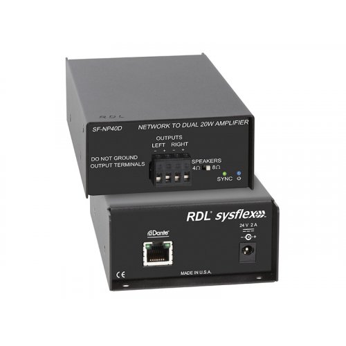 RDL SF-NP40D Dante to 40W Stereo Power Amplifier