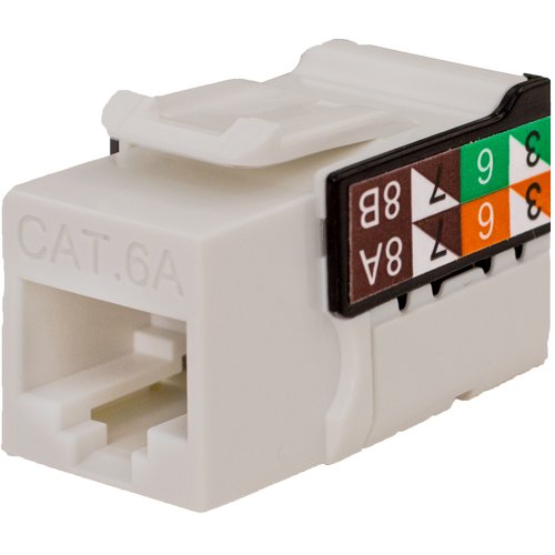 Vertical Cable CAT6A Data Grade Keystone U-Jack, RJ45 90° 8x8 - Gray
