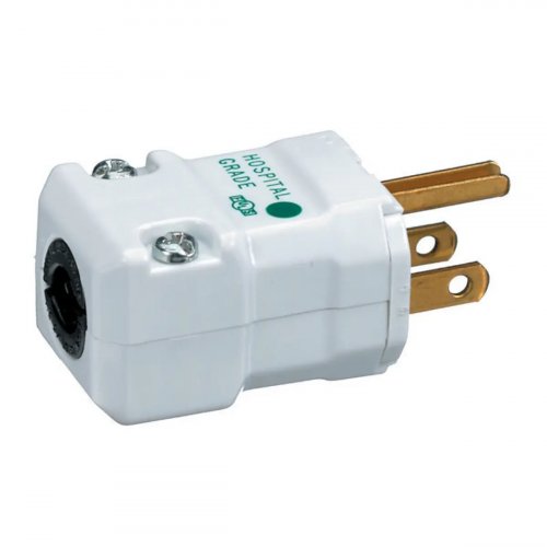 Hubbell Straight Blade Devices Male Plug - White