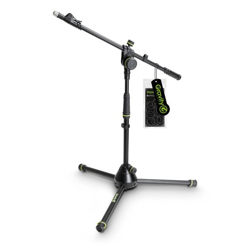 Gravity Short Mic Stand w/ Tripod Base & 2-Point Telescoping Boom - 880mm