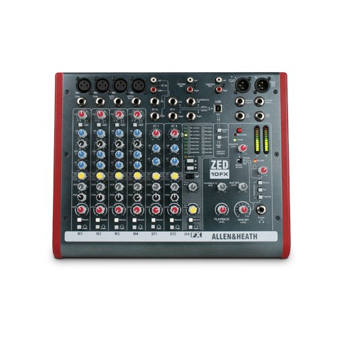 Allen & Heath ZED-10FX Mixer - 4 Mono / 2 Stereo with USB