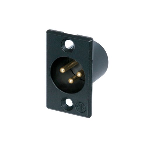 Neutrik NC3MP-B 3 Pin Male XLR P-Type Mount (Black/Gold)