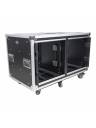 ProX 12U 24in Dual Vertical Rack Shock Mount Case w/ Sliding Slam Doors, Wheels