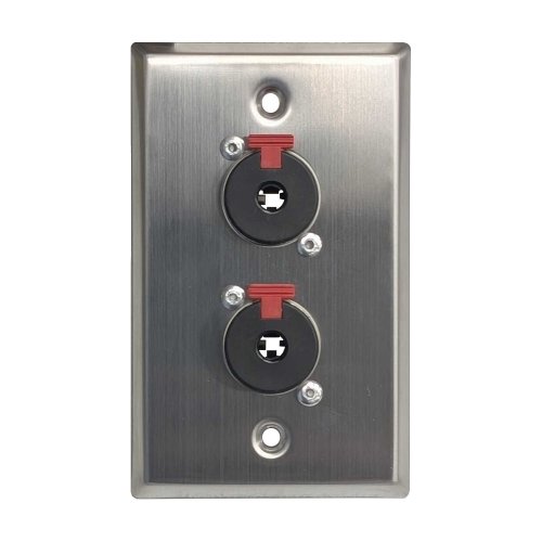AVShop Single Gang Wall Plate w/ Dual 1/4in TRS D-Type Mounts