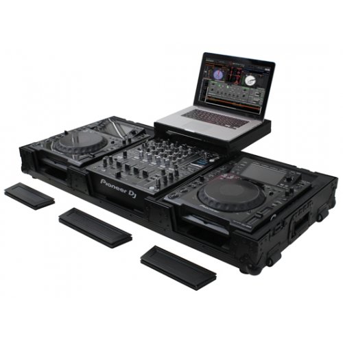 Odyssey Black Label Low Profile Glide Style DJ Coffin (2 Lrg CD + 12in Mixer)