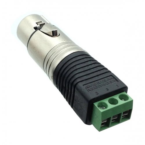 American Recorder 3 Pin Female XLR to Screw Terminal Adapter