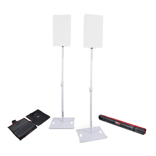 ProX Polaris Square Base Speaker/Lighting Stand (Pair) - White