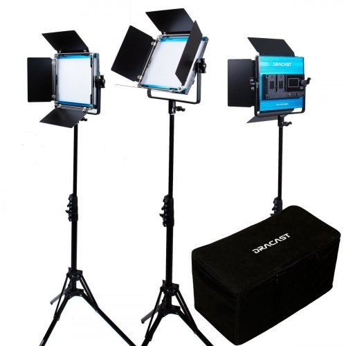 Dracast LED500 X Series Bi-Color LED 3 Light Kit w/Soft Nylon Bag