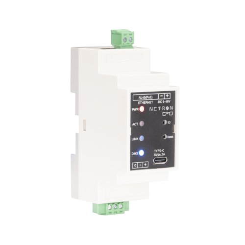 Obsidian NETRON EP1D DIN-Rail Ethernet to DMX Gateway