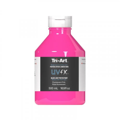 TriArt UVFX Black Light Poster Paint (500ml) - Fluorescent Pink