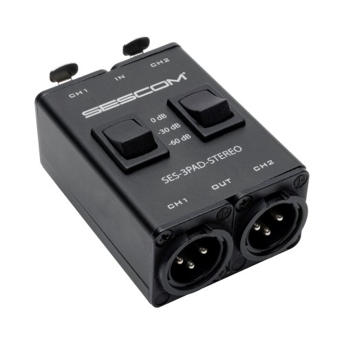 Sescom 2-Channel Stereo Mic Pad with Adjustable Attenuation
