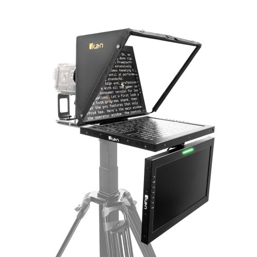 Ikan PT4900-V2 19in High Bright Beam Splitter Teleprompter w/ Talent Monitor Kit