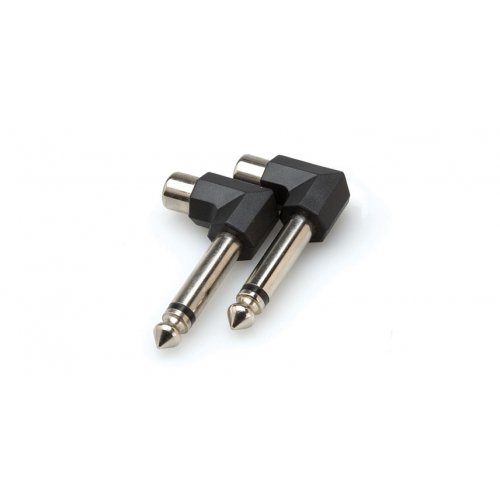 Hosa RCA Female to 1/4in TS Male Right Angle Adaptor (Pair)