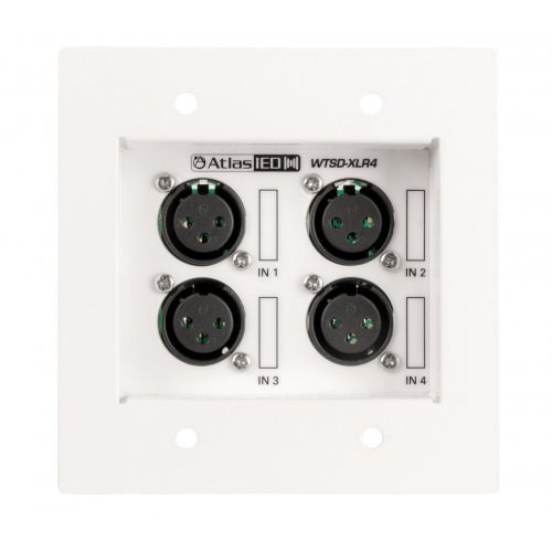 AtlasIED 2-Gang 4 Input XLR Passive Wall Plate