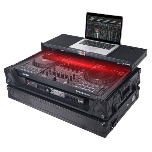 ProX Road Case w/ Wheels, Tray, and LED for Pioneer DDJ-FLX10 - Black Trim