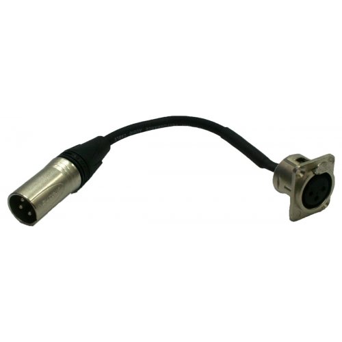 BRTB Neutrik XLR Male to XLR Female Panel Mount Cable - 1 Foot