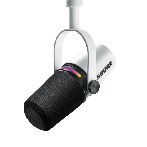Shure MV7+ XLR/USB Podcast Microphone - White
