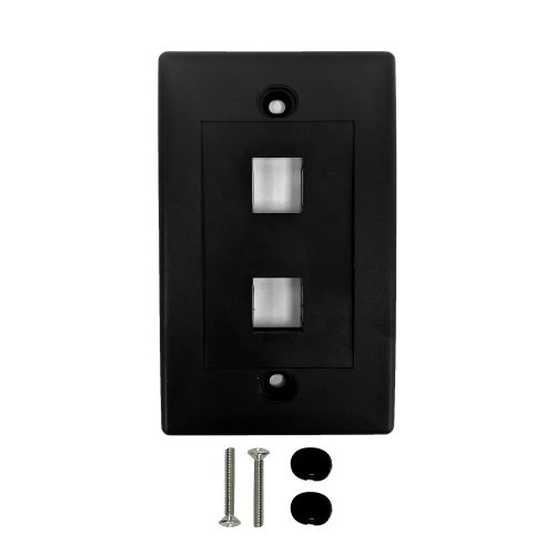 AVShop Wall Plate, 2-Port Keystone - Black