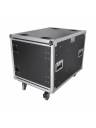 ProX 10U 24in Vertical Rack Shock Mount Case w/ Sliding Slam Doors, Wheels