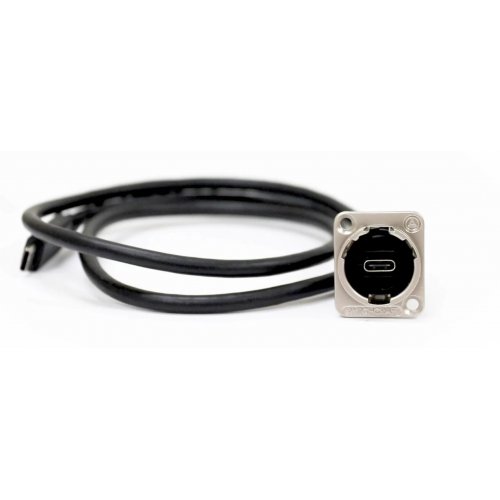 Switchcraft USB-C D Type Panel Mount Connector w/ 3ft Cable